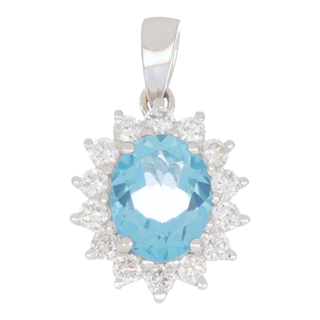 Buy Paraiba Topaz Pendant (Paraiba Topaz 2.06 cts. White Diamond 0.54 cts.) at Kay's Fine Jewelry