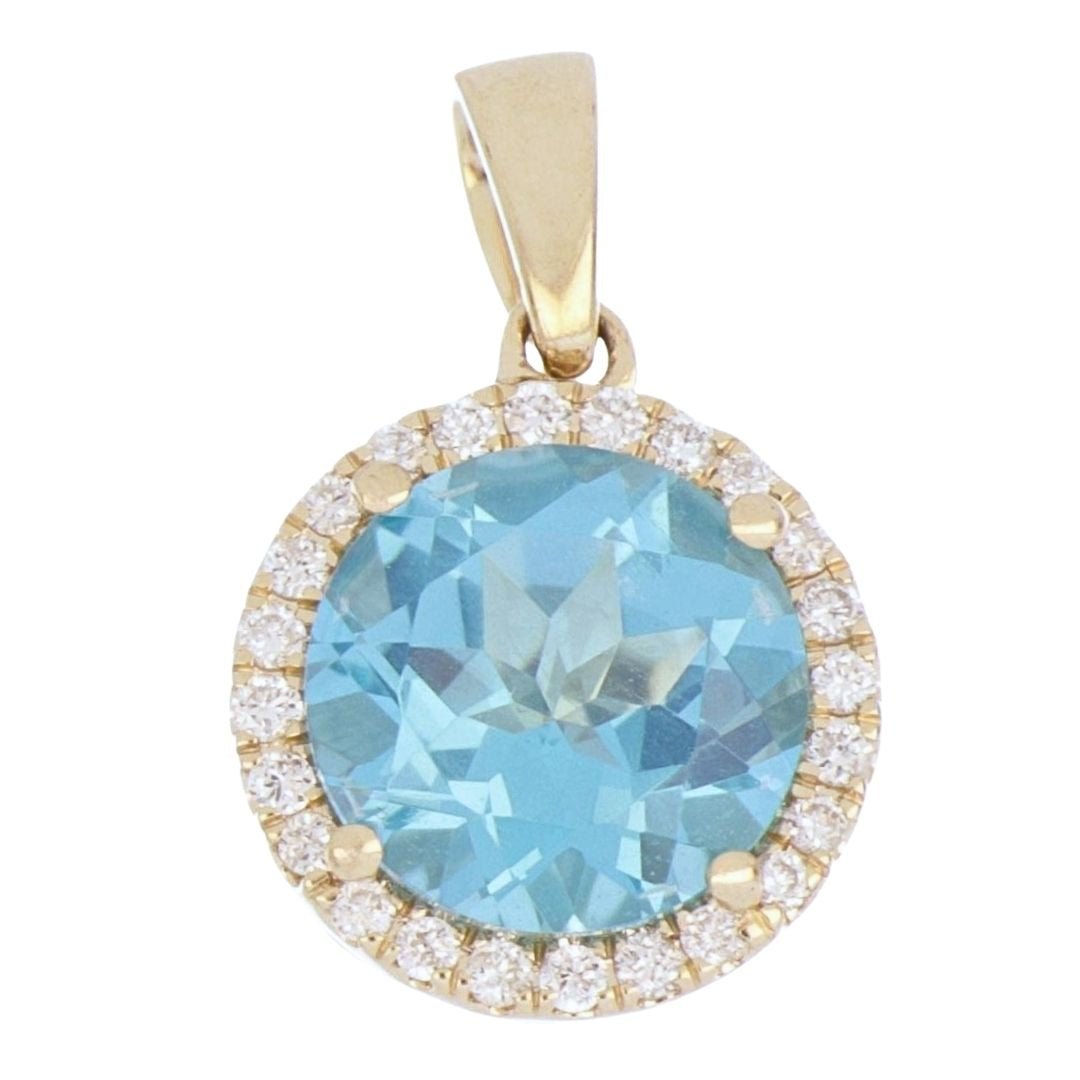 Buy Paraiba Topaz Pendant (Paraiba Topaz 2.12 cts. White Diamond 0.12 cts.) at Kay's Fine Jewelry