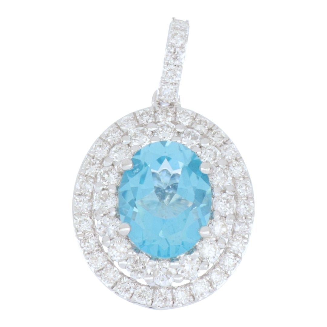 Buy Paraiba Topaz Pendant (Paraiba Topaz 2.13 cts. White Diamond 0.79 cts.) at Kay's Fine Jewelry