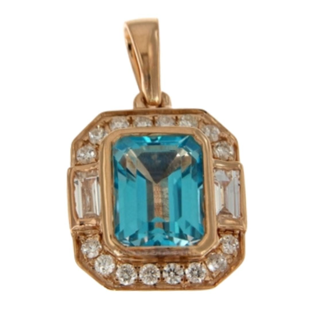 Buy Paraiba Topaz Pendant (Paraiba Topaz 2.17 cts. White Diamond 0.16 cts. White Diamond 0.19 cts.) at Kay's Fine Jewelry
