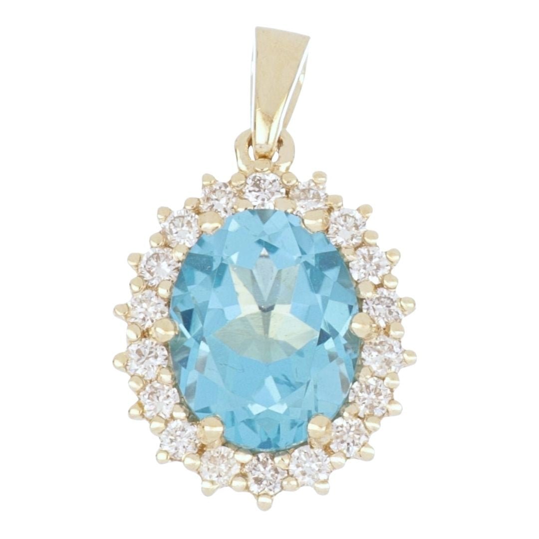 Buy Paraiba Topaz Pendant (Paraiba Topaz 2.26 cts. White Diamond 0.28 cts.) at Kay's Fine Jewelry