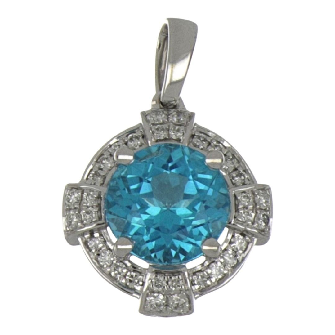 Buy Paraiba Topaz Pendant (Paraiba Topaz 2.29 cts. White Diamond 0.2 cts.) at Kay's Fine Jewelry