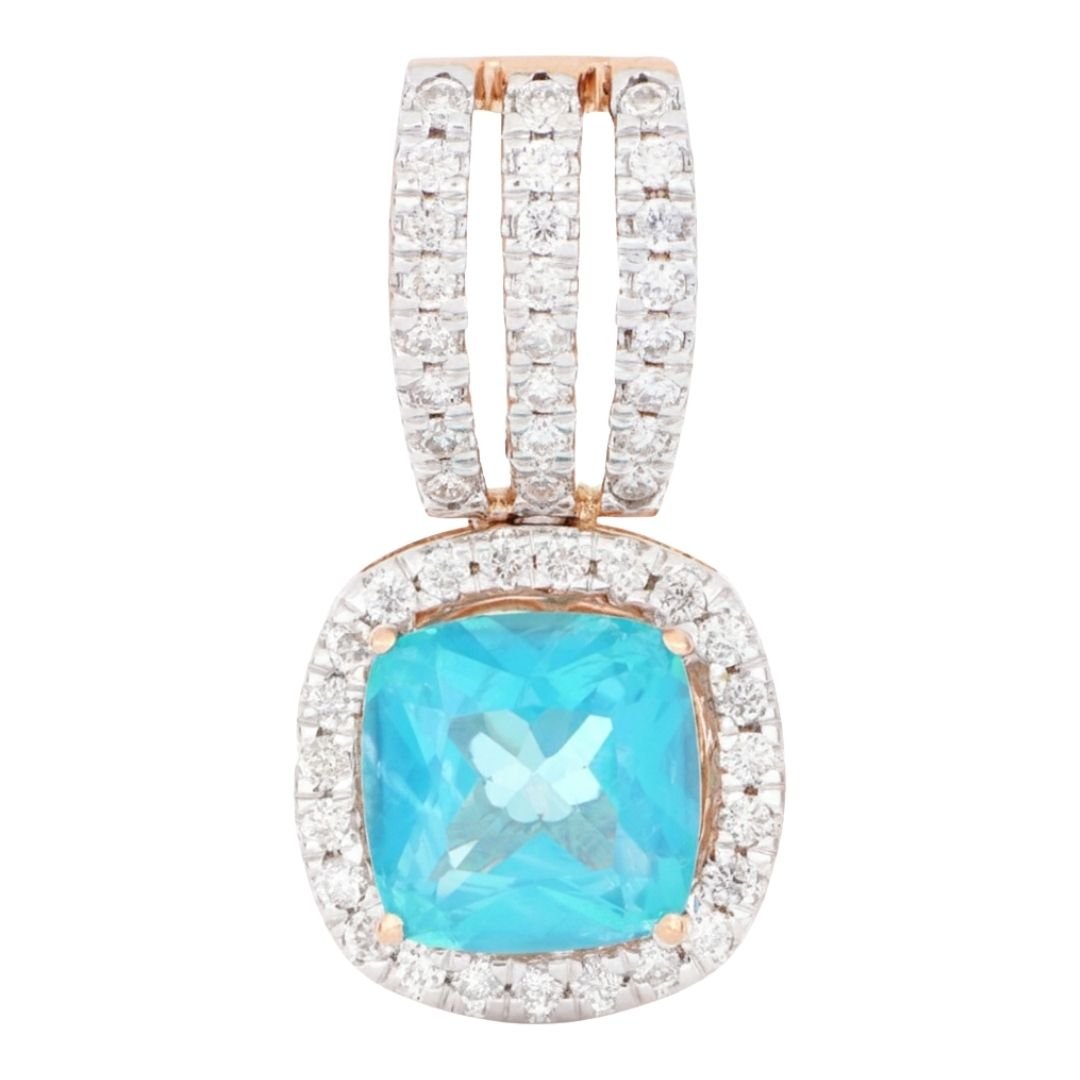 Buy Paraiba Topaz Pendant (Paraiba Topaz 2.54 cts. White Diamond 0.4 cts.) at Kay's Fine Jewelry