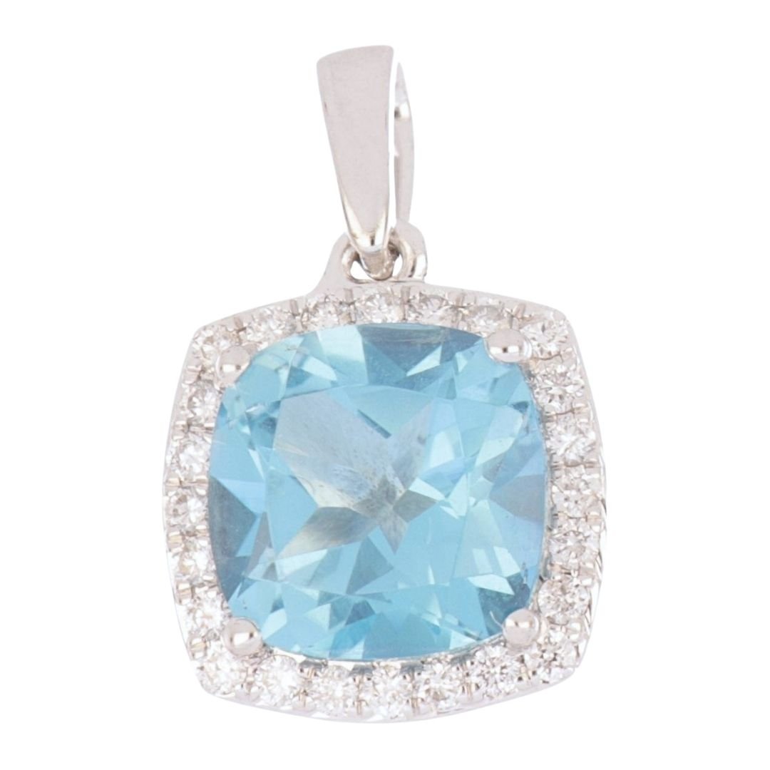Buy Paraiba Topaz Pendant (Paraiba Topaz 2.64 cts. White Diamond 0.18 cts.) at Kay's Fine Jewelry