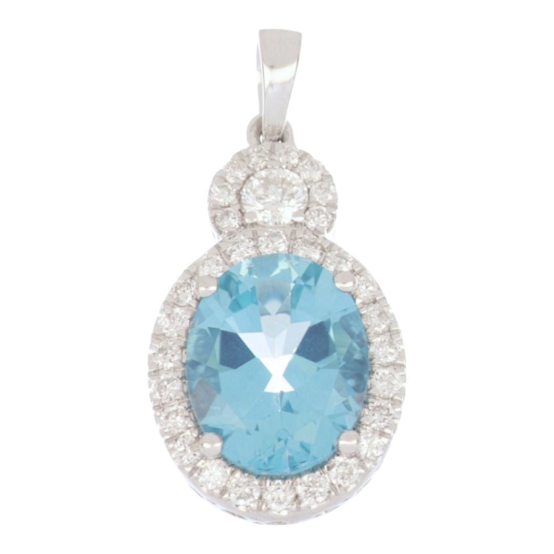 Buy Paraiba Topaz Pendant (Paraiba Topaz 2.78 cts. White Diamond 0.41 cts.) at Kay's Fine Jewelry