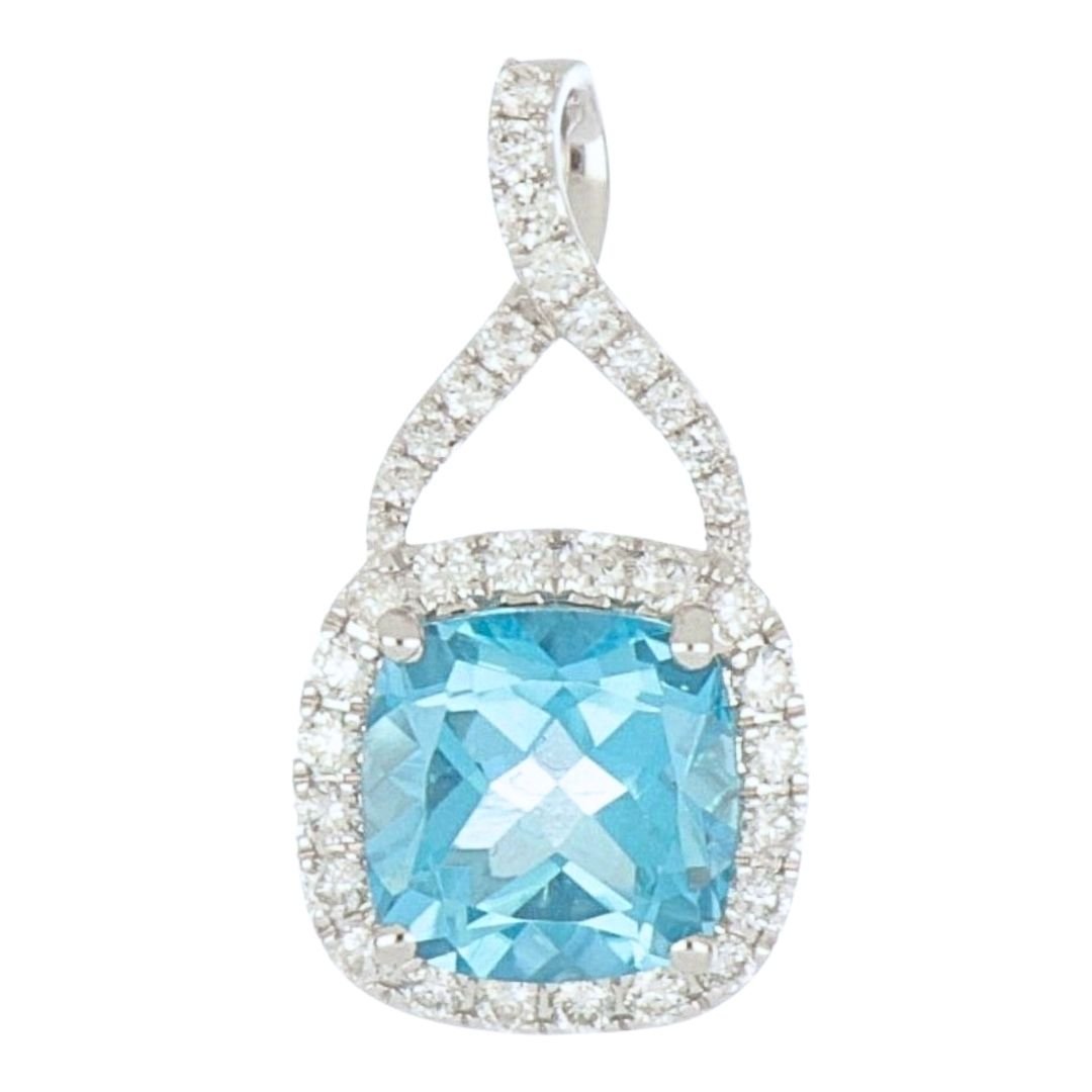 Buy Paraiba Topaz Pendant (Paraiba Topaz 2.8 cts. White Diamond 0.34 cts.) at Kay's Fine Jewelry