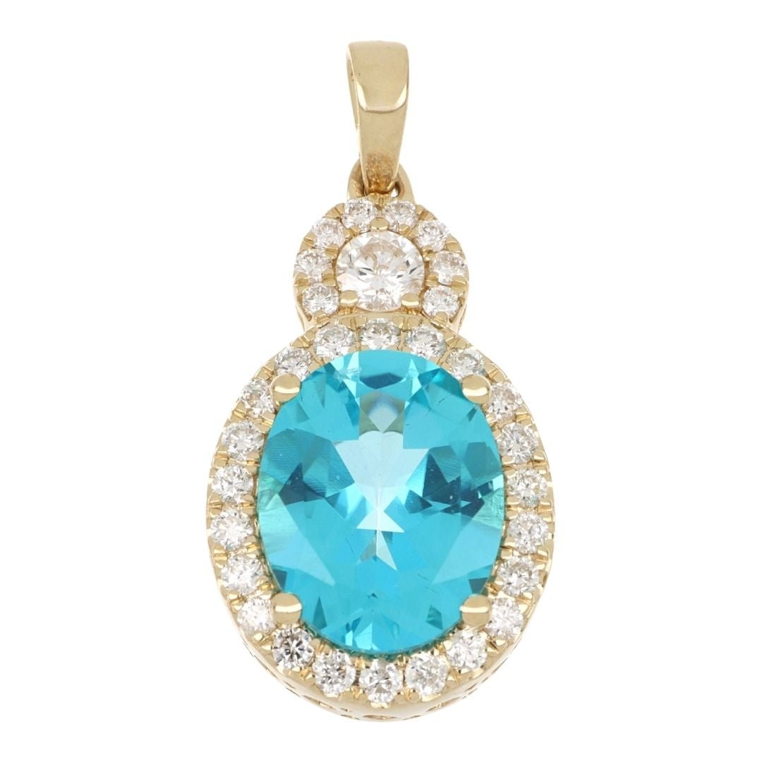 Buy Paraiba Topaz Pendant (Paraiba Topaz 2.81 cts. White Diamond 0.4 cts.) at Kay's Fine Jewelry