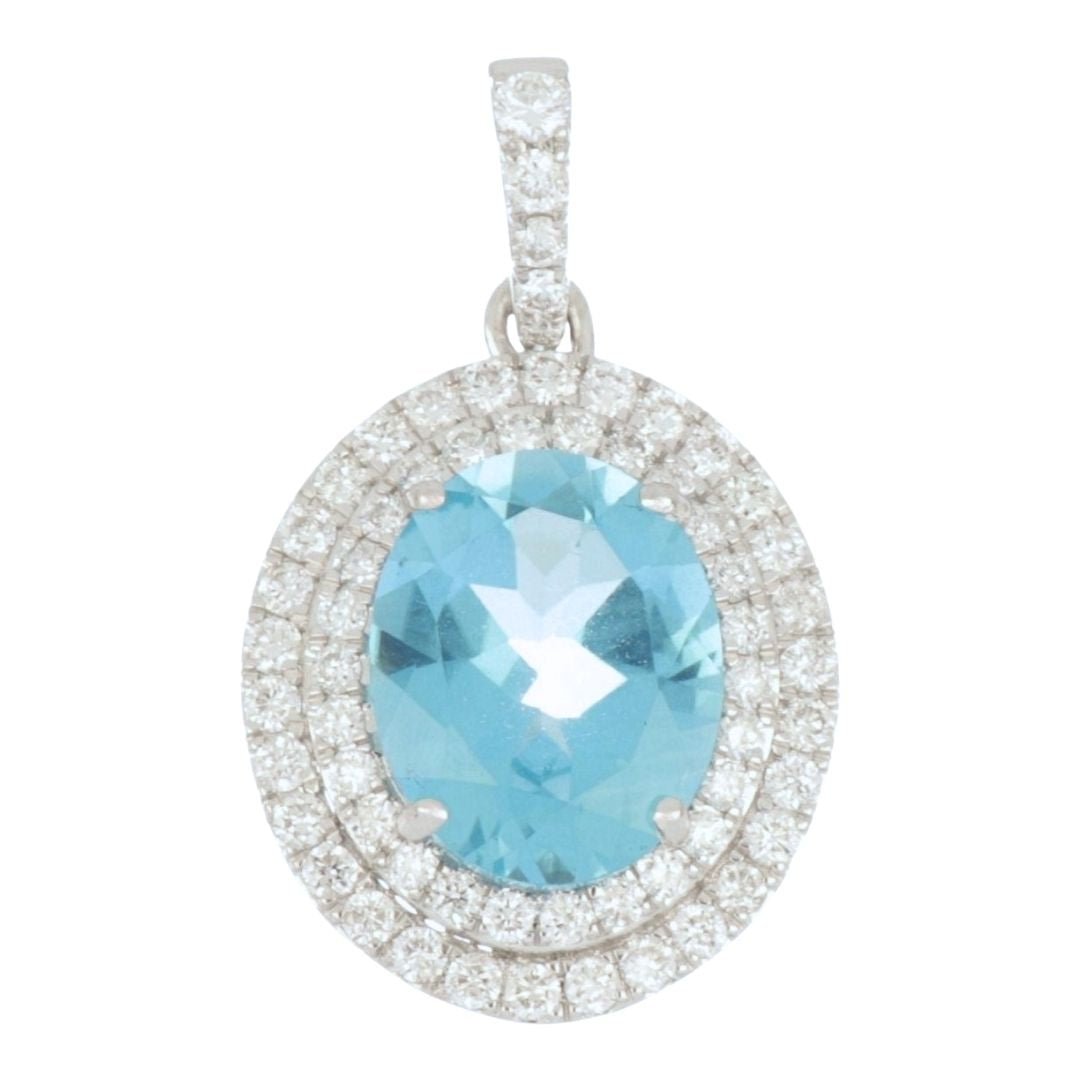 Buy Paraiba Topaz Pendant (Paraiba Topaz 2.83 cts. White Diamond 0.48 cts.) at Kay's Fine Jewelry