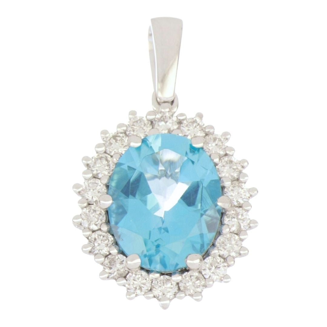 Buy Paraiba Topaz Pendant (Paraiba Topaz 2.91 cts. White Diamond 0.46 cts.) at Kay's Fine Jewelry