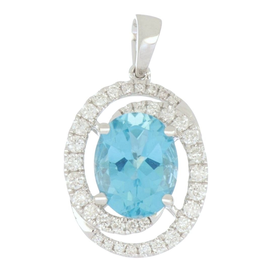 Buy Paraiba Topaz Pendant (Paraiba Topaz 3.07 cts. White Diamond 0.39 cts.) at Kay's Fine Jewelry