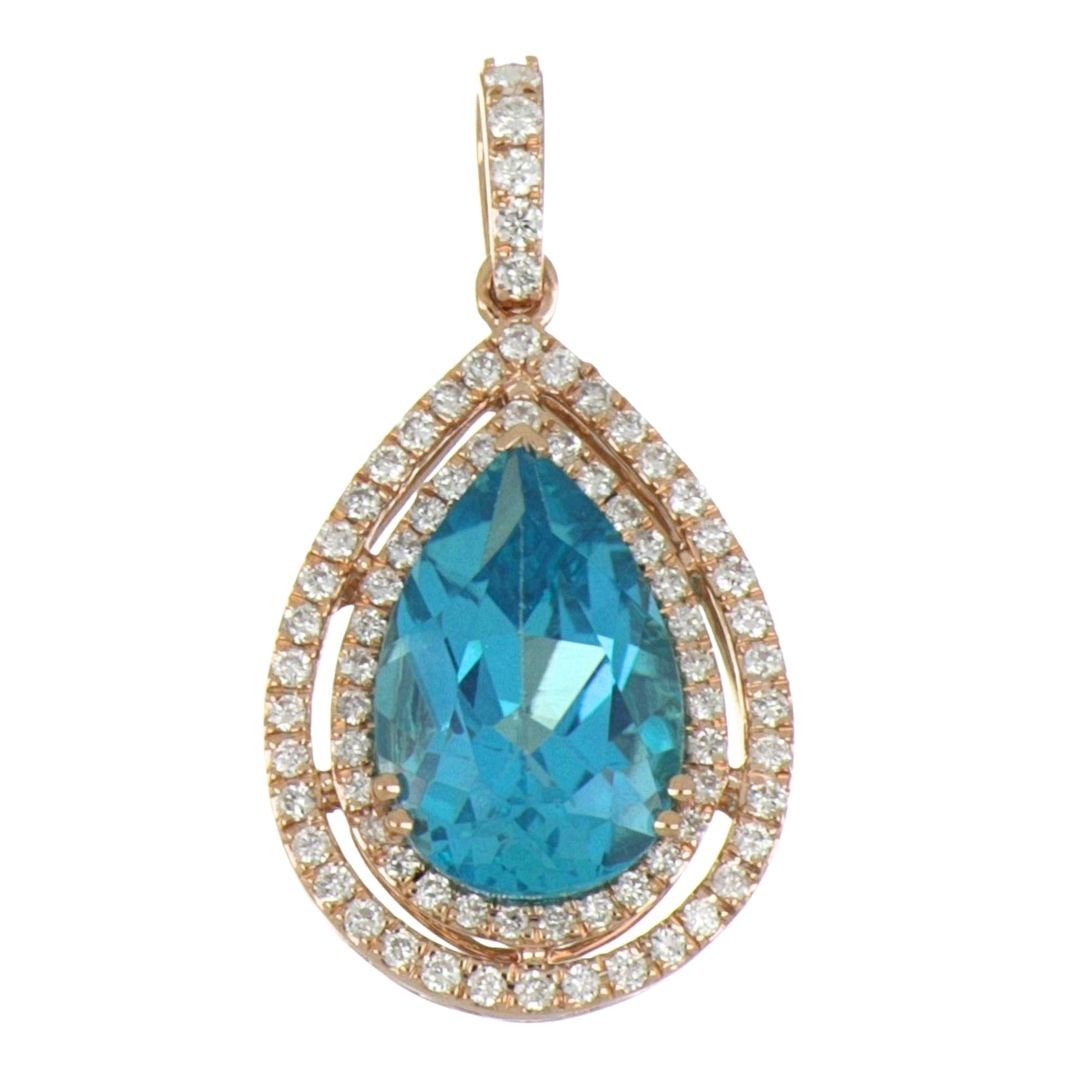 Buy Paraiba Topaz Pendant (Paraiba Topaz 3.94 cts. White Diamond 0.37 cts.) at Kay's Fine Jewelry