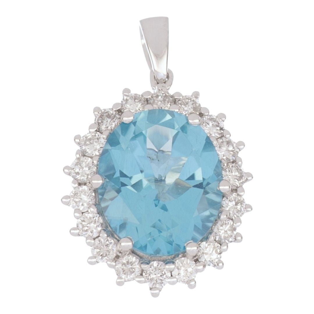 Buy Paraiba Topaz Pendant (Paraiba Topaz 5.52 cts. White Diamond 0.71 cts.) at Kay's Fine Jewelry