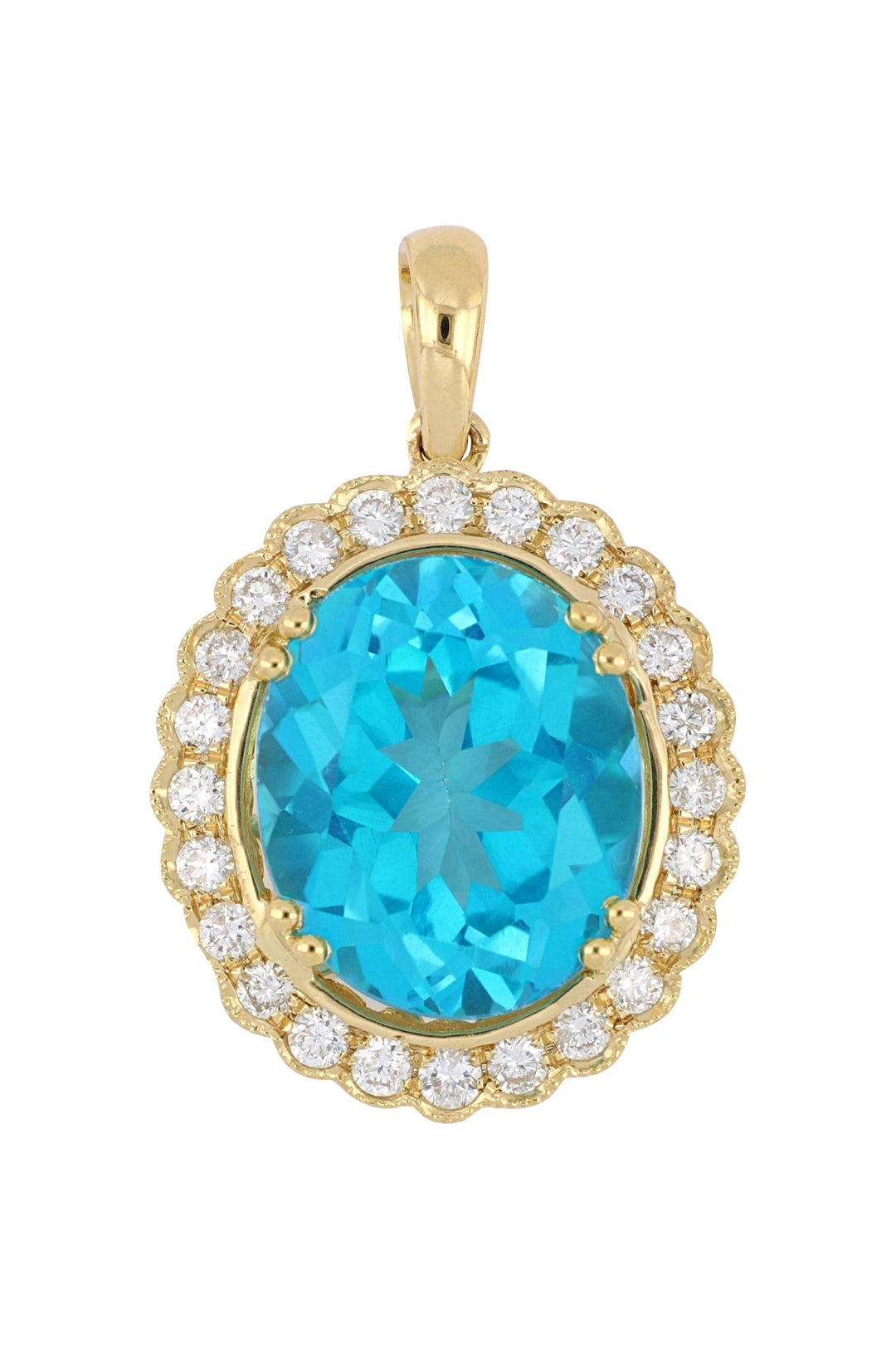 Buy Paraiba Topaz Pendant (Paraiba Topaz 5.95 cts. White Diamond 0.39 cts.) at Kay's Fine Jewelry