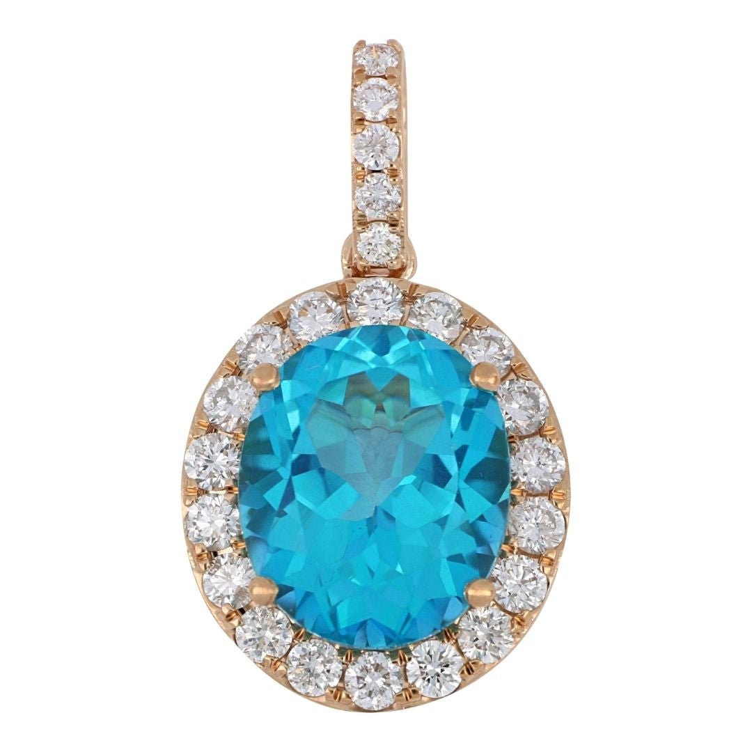 Buy Paraiba Topaz Pendant (Paraiba Topaz 6.04 cts. White Diamond 0.76 cts.) at Kay's Fine Jewelry