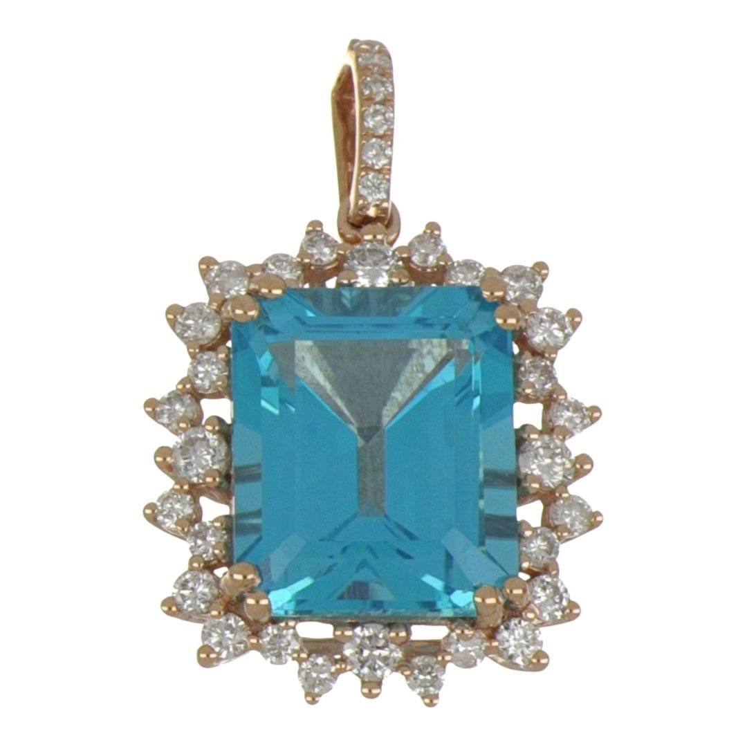 Buy Paraiba Topaz Pendant (Paraiba Topaz 7.21 cts. White Diamond 0.54 cts.) at Kay's Fine Jewelry