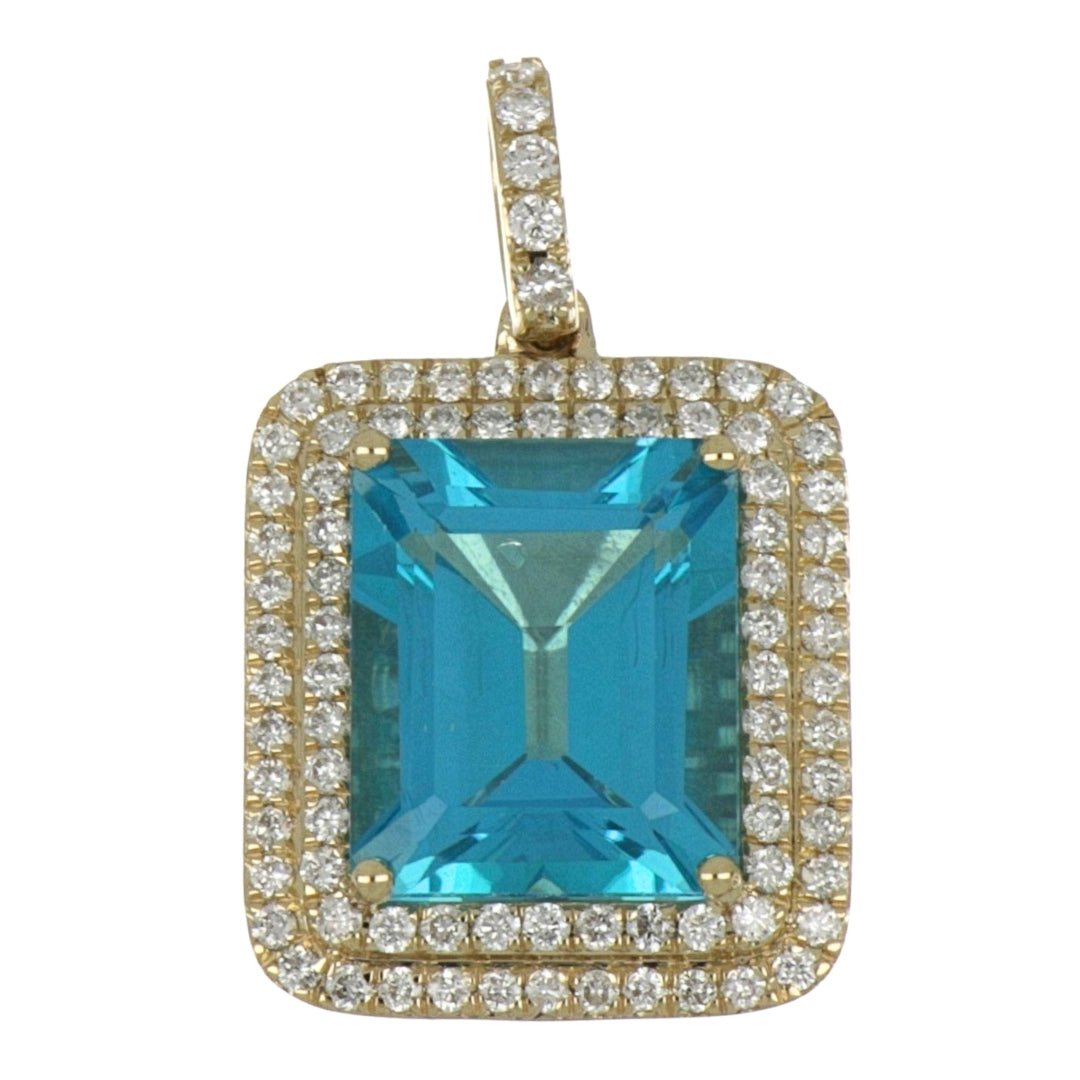 Buy Paraiba Topaz Pendant (Paraiba Topaz 7.41 cts. White Diamond 0.63 cts. ) at Kay's Fine Jewelry