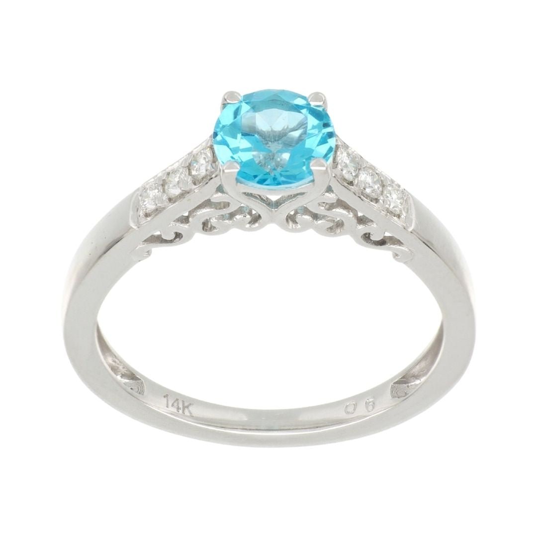 Buy Paraiba Topaz Ring (Paraiba Topaz 0.92 cts. White Diamond 0.12 cts.) at Kay's Fine Jewelry