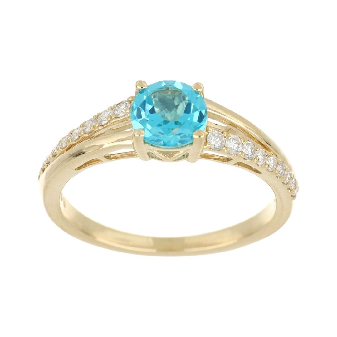 Buy Paraiba Topaz Ring (Paraiba Topaz 0.98 cts. White Diamond 0.18 cts.) at Kay's Fine Jewelry