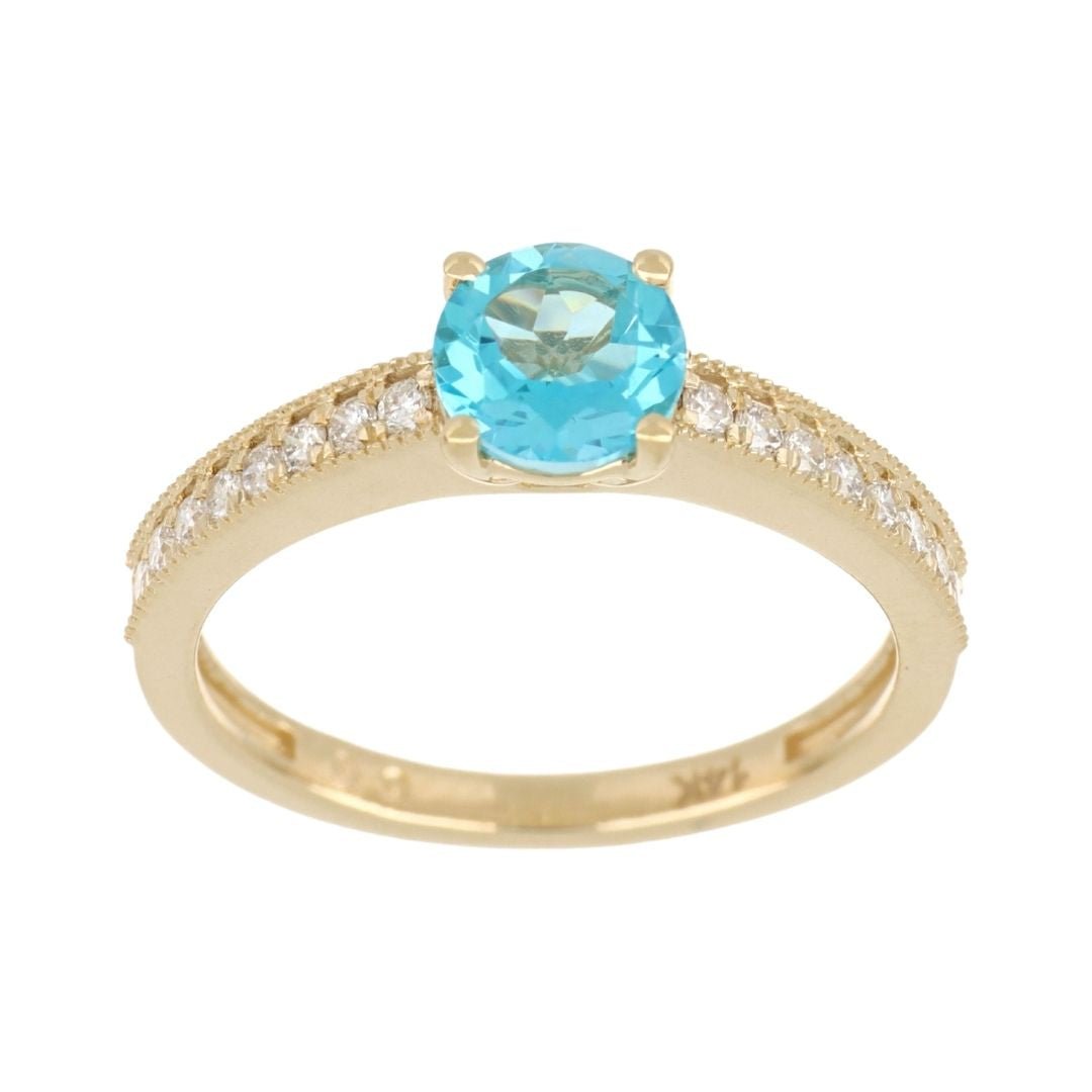 Buy Paraiba Topaz Ring (Paraiba Topaz 1.05 cts. White Diamond 0.22 cts.) at Kay's Fine Jewelry