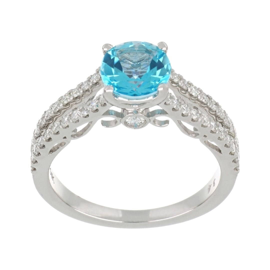 Buy Paraiba Topaz Ring (Paraiba Topaz 1.41 cts. White Diamond 0.45 cts.) at Kay's Fine Jewelry