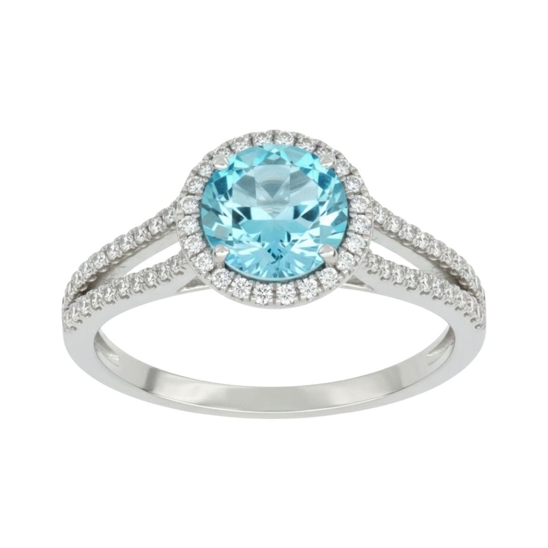 Buy Paraiba Topaz Ring (Paraiba Topaz 2.35 cts. White Diamond 0.34 cts.) at Kay's Fine Jewelry