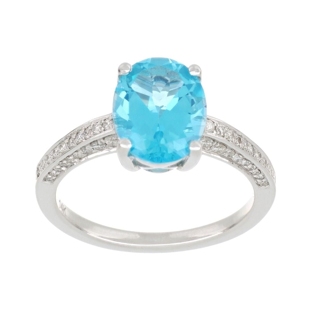 Buy Paraiba Topaz Ring (Paraiba Topaz 2.98 cts. White Diamond 0.29 cts.) at Kay's Fine Jewelry