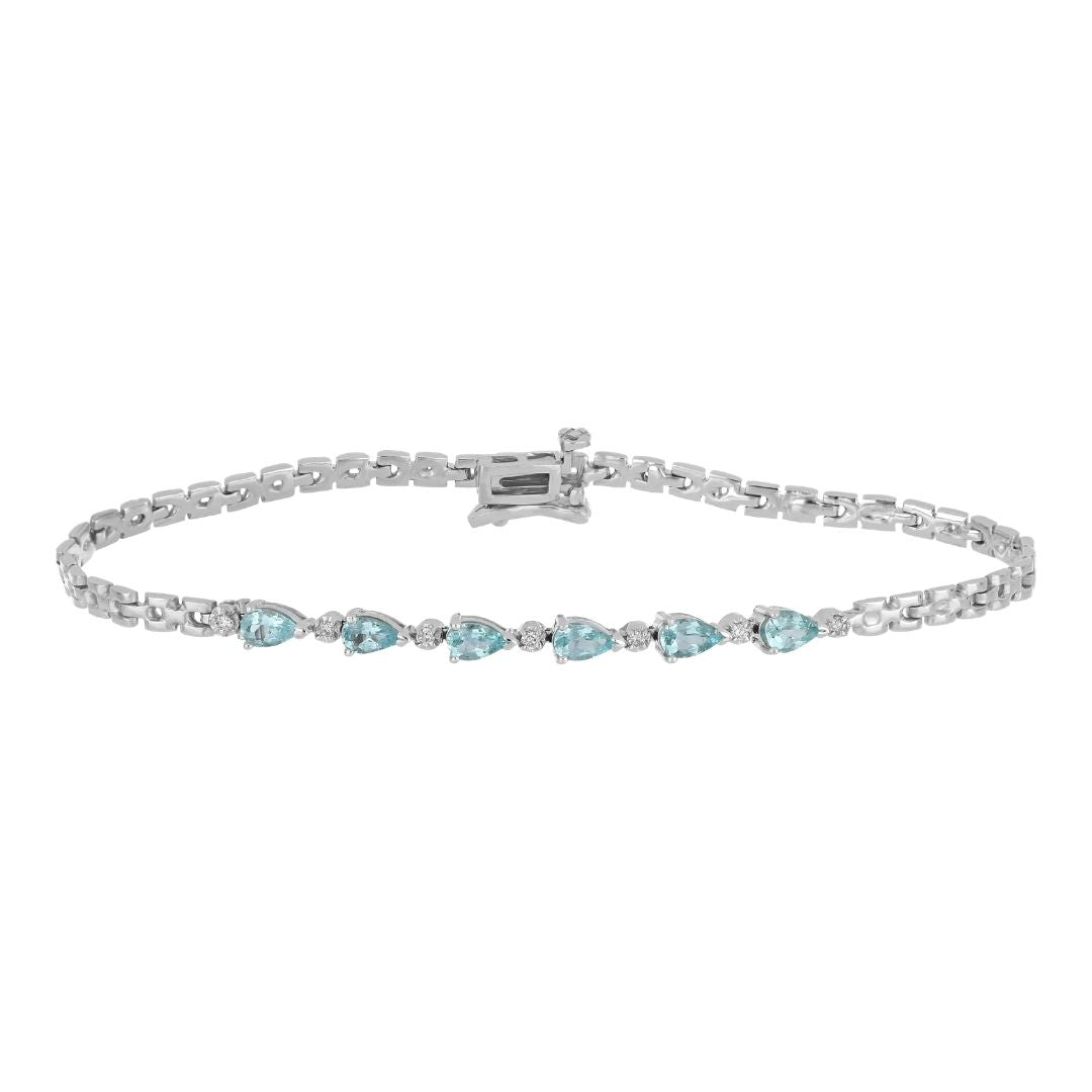 Buy Paraiba Tourmaline Bracelet (Paraiba Tourmaline 1.13 cts. White Diamond 0.09 cts.) at Kay's Fine Jewelry