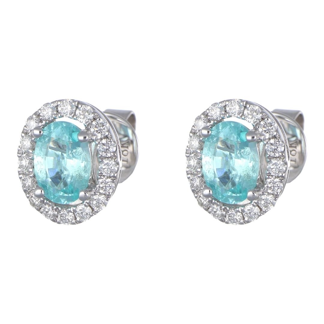 Buy Paraiba Tourmaline Earrings ( Paraiba Tourmaline 1.24 cts. White Diamond 0.45 cts.) at Kay's Fine Jewelry