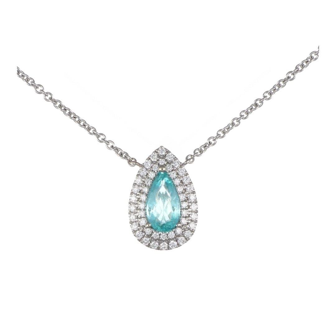 Buy Paraiba Tourmaline Necklace (Paraiba Tourmaline 0.76 cts. White Diamond 0.23 cts.) at Kay's Fine Jewelry