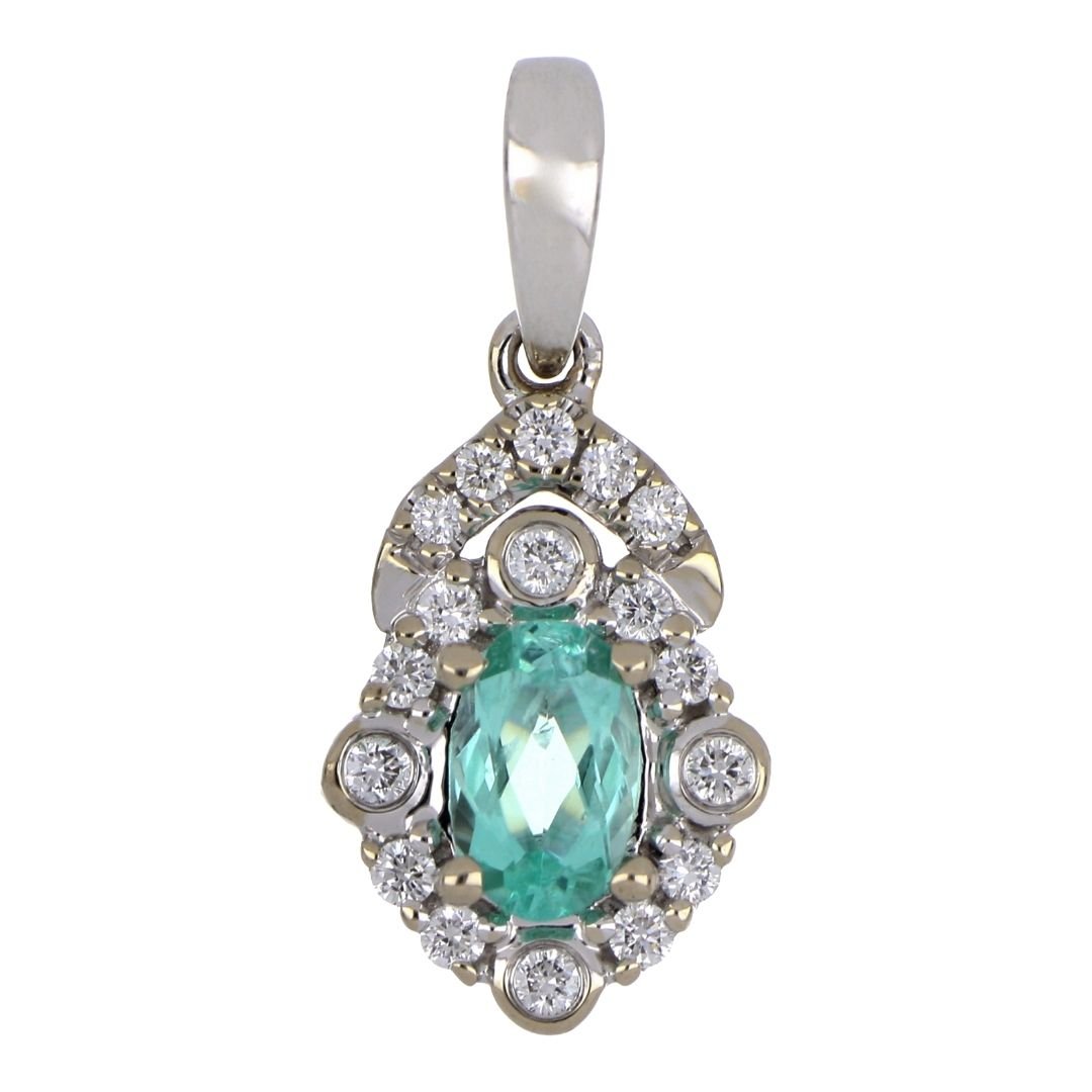 Buy Paraiba Tourmaline Pendant (Paraiba Tourmaline 0.33 cts. White Diamond 0.12 cts.) at Kay's Fine Jewelry