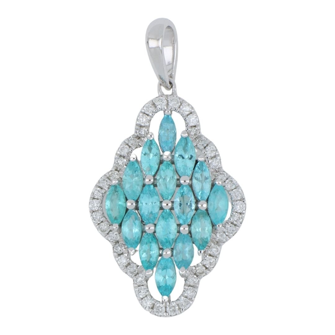 Buy Paraiba Tourmaline Pendant (Paraiba Tourmaline 0.68 cts. White Diamond 0.16 cts.) at Kay's Fine Jewelry