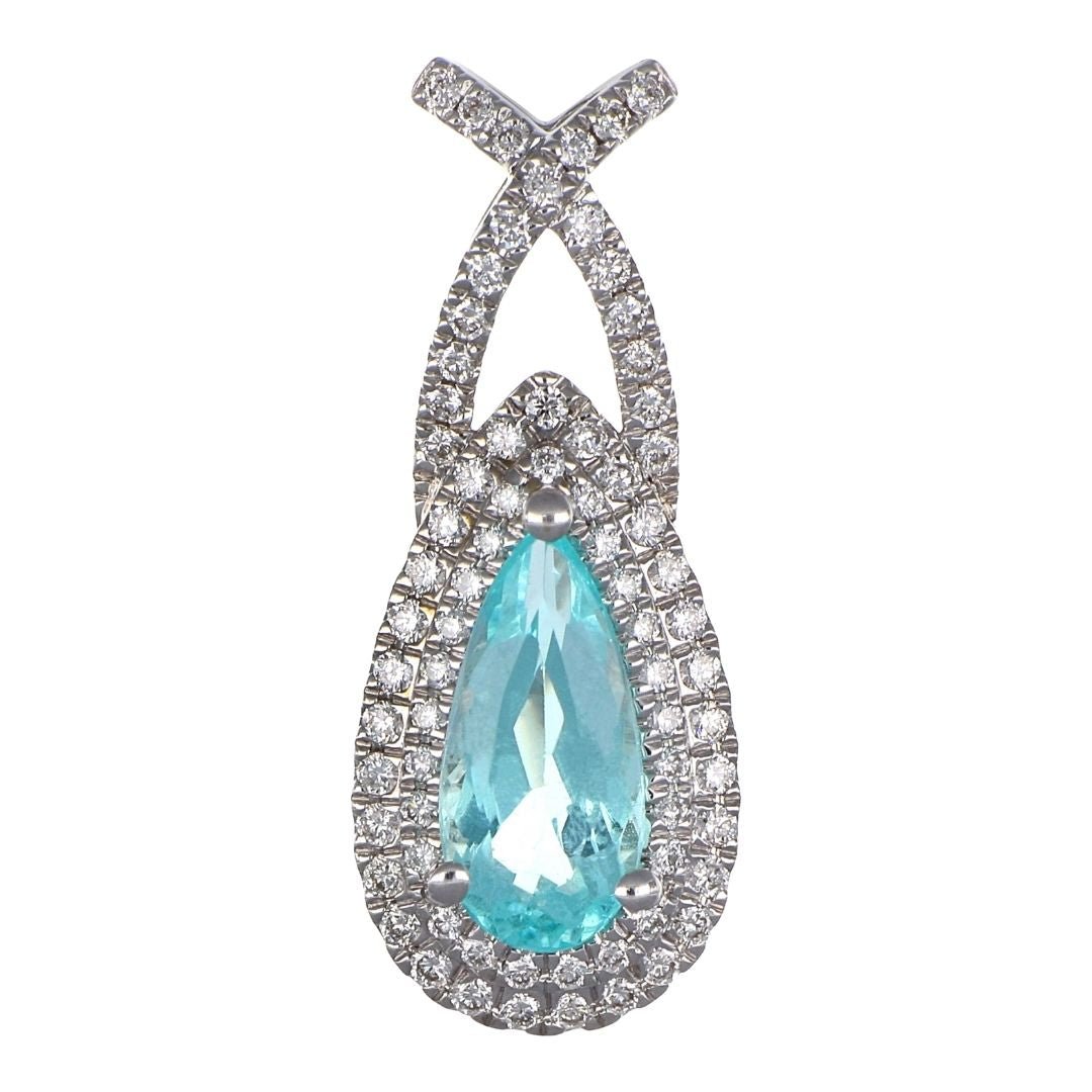 Buy Paraiba Tourmaline Pendant (Paraiba Tourmaline 0.71 cts. White Diamond 0.2 cts.) at Kay's Fine Jewelry