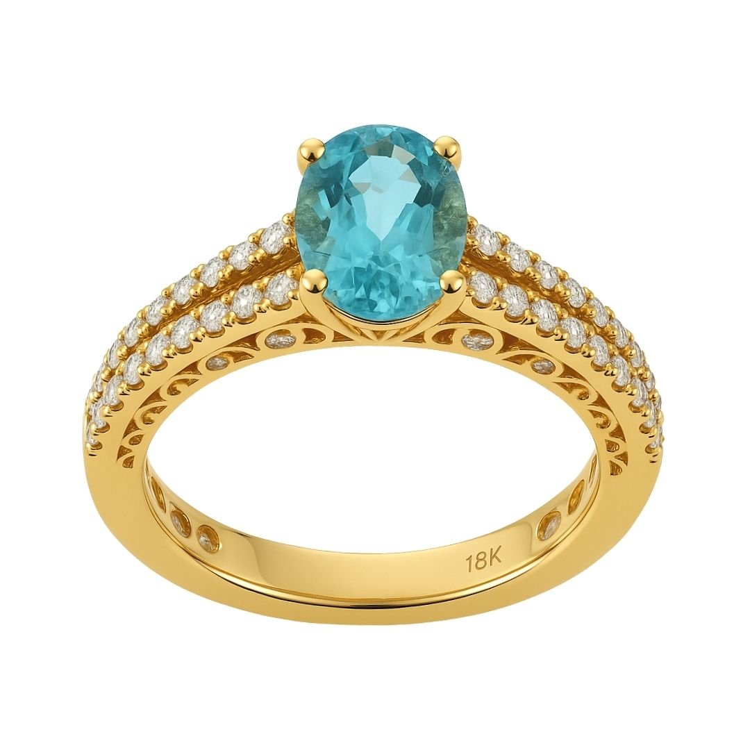 Buy Paraiba Tourmaline Ring (Paraiba Tourmaline 1.22 cts. White Diamond 0.52 cts. ) at Kay's Fine Jewelry