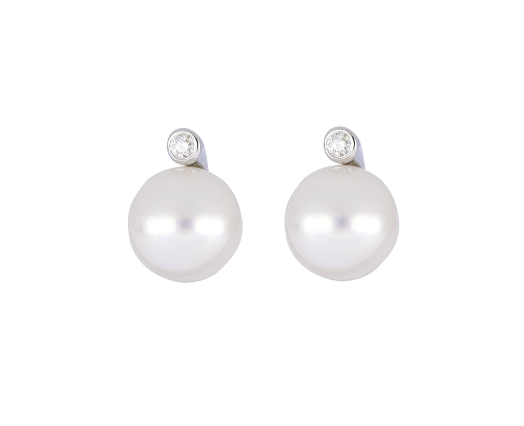 Buy Pearl Ladies Earrings (Fresh Water Pearl White Diamond 0.07 cts.) at Kay's Fine Jewelry