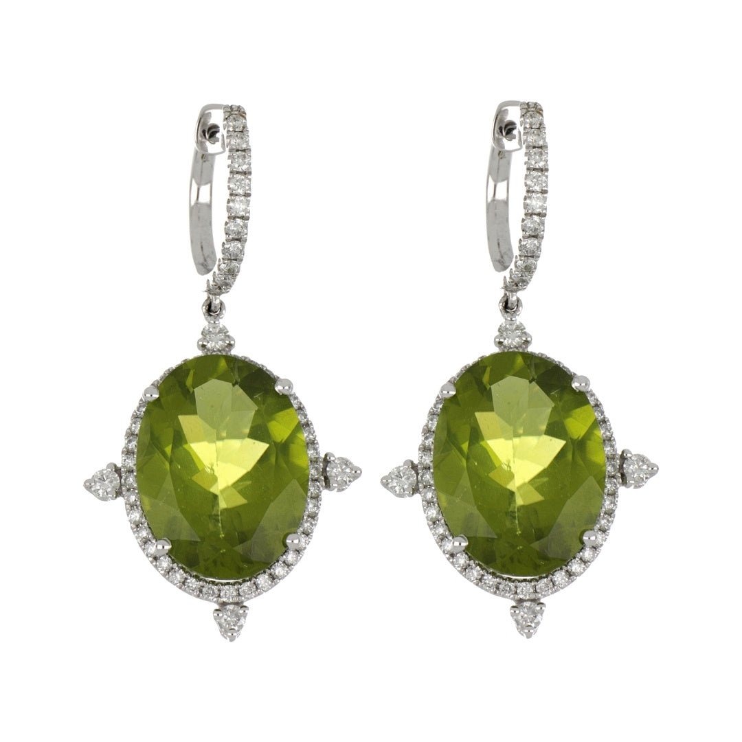 Buy Peridot Earrings (Peridot 13.19 cts. White Diamond 0.76 cts.) at Kay's Fine Jewelry