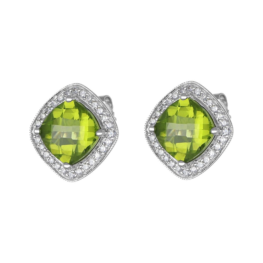 Buy Peridot Earrings (Peridot 4.55 cts. White Diamond 0.34 cts.) at Kay's Fine Jewelry