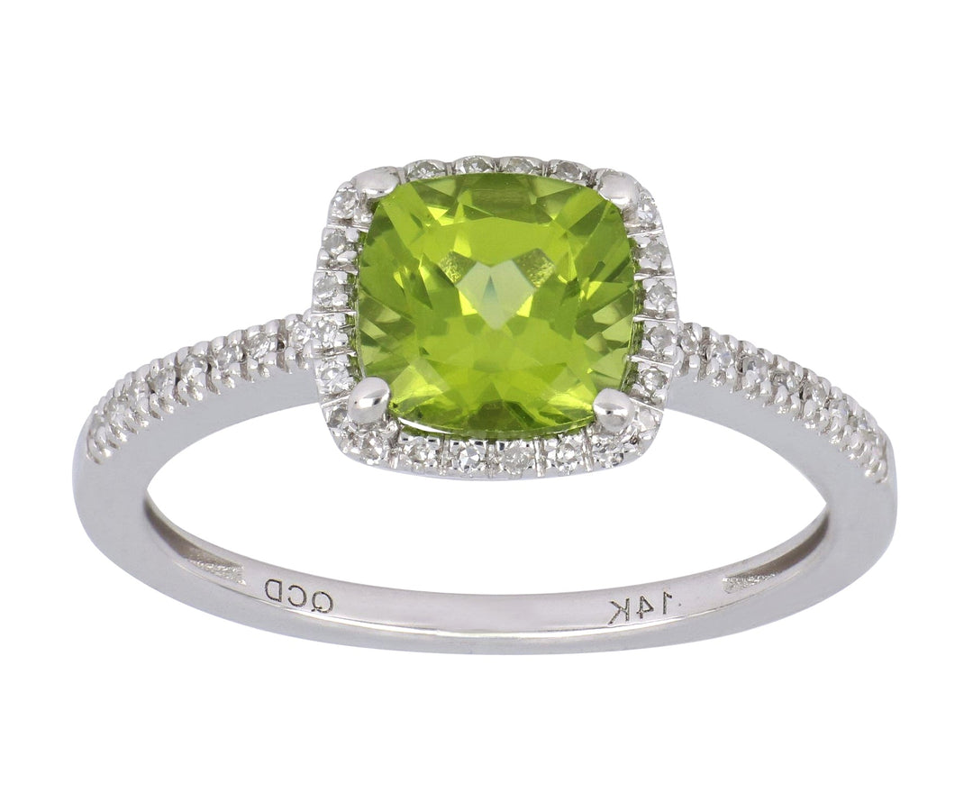 Peridot Ladies Ring (Peridot 1.55 cts. White Diamond 0.13 cts.) Not Net
