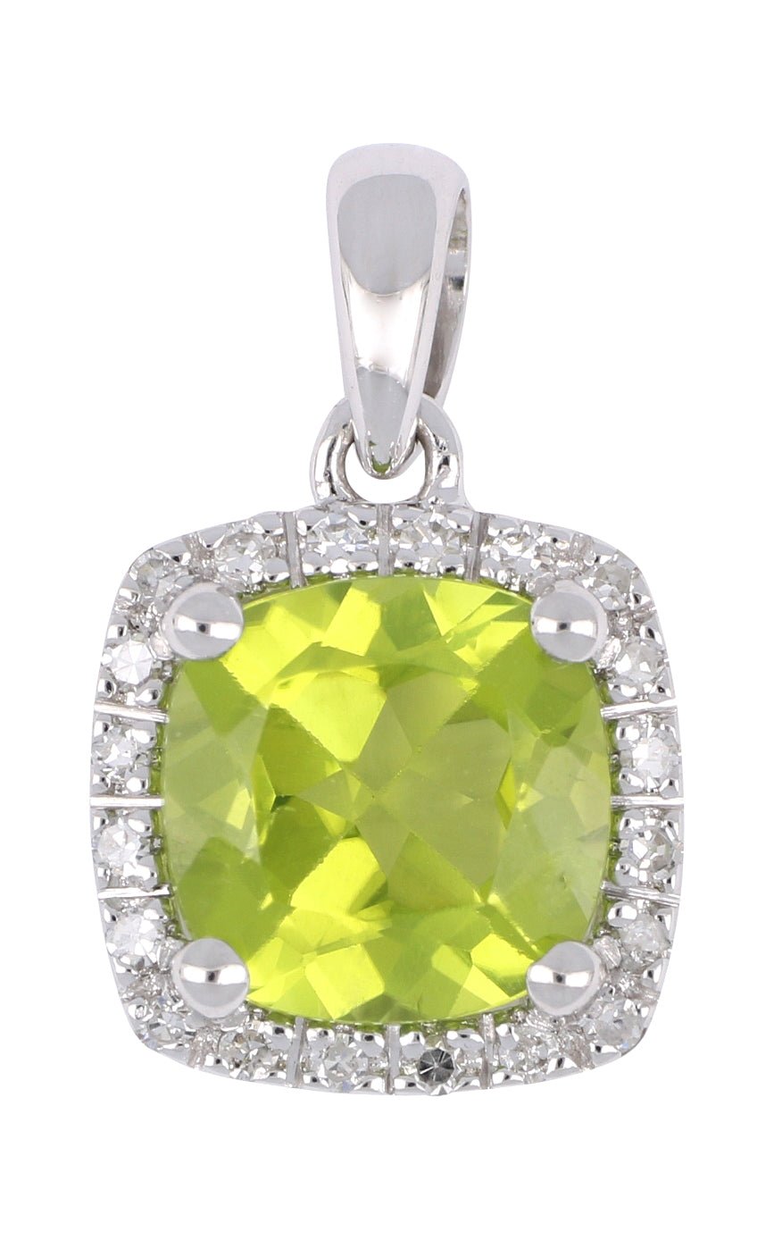 Peridot Pendant (Peridot 1.54 cts. White Diamond 0.08 cts.) Not Net