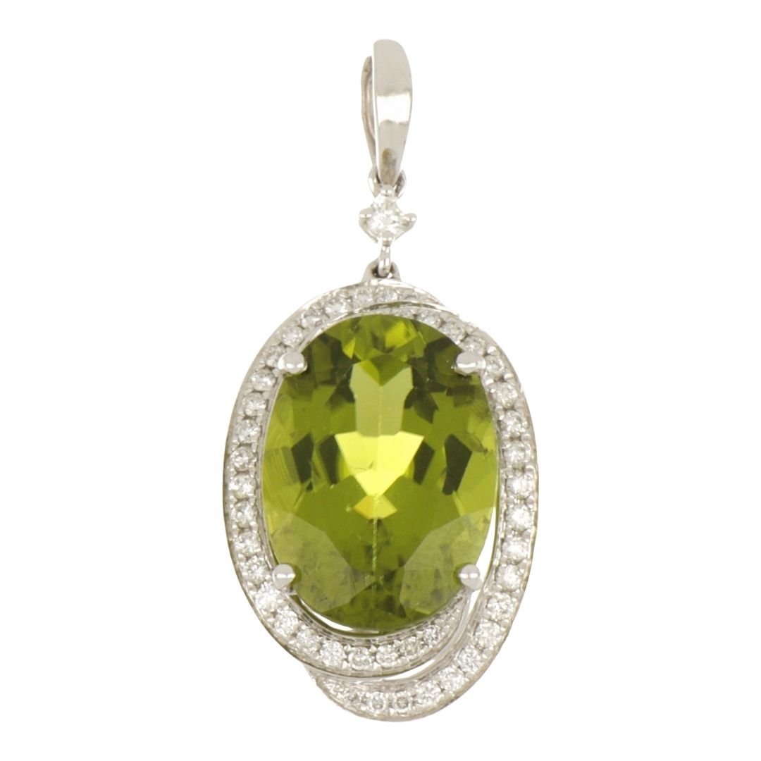Buy Peridot Pendant (Peridot 6.74 cts. White Diamond 0.26 cts.) at Kay's Fine Jewelry