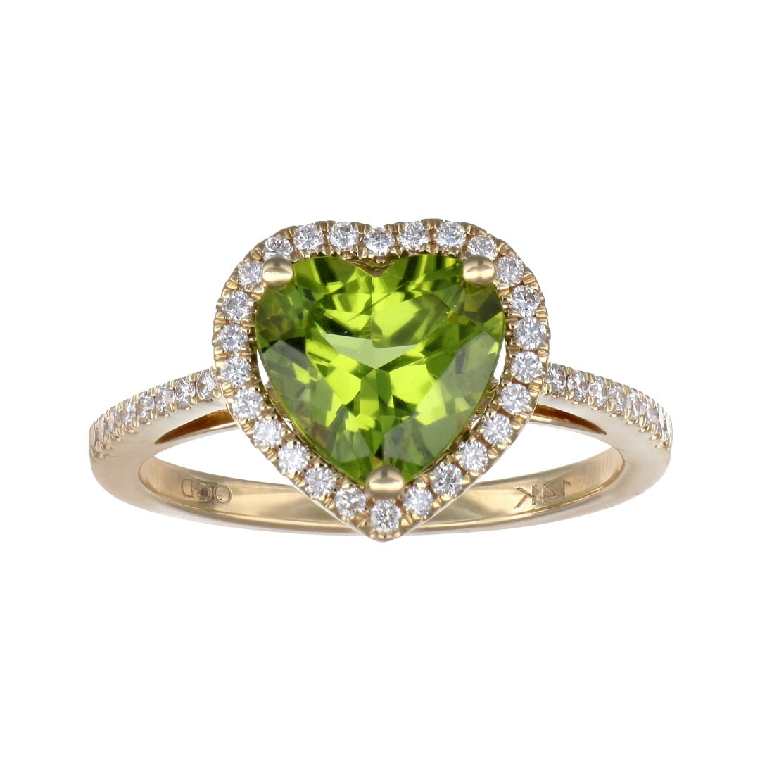 Peridot Ring (Peridot 2.77 cts. White Diamond 0.28 cts.) Not Net