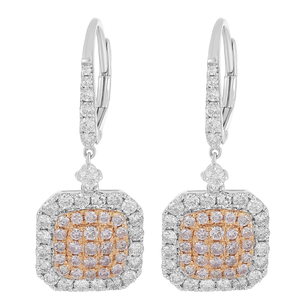 Pink Diamond Earrings (Pink Diamond 0.55 cts. White Diamond 0.99 cts.) Not Net