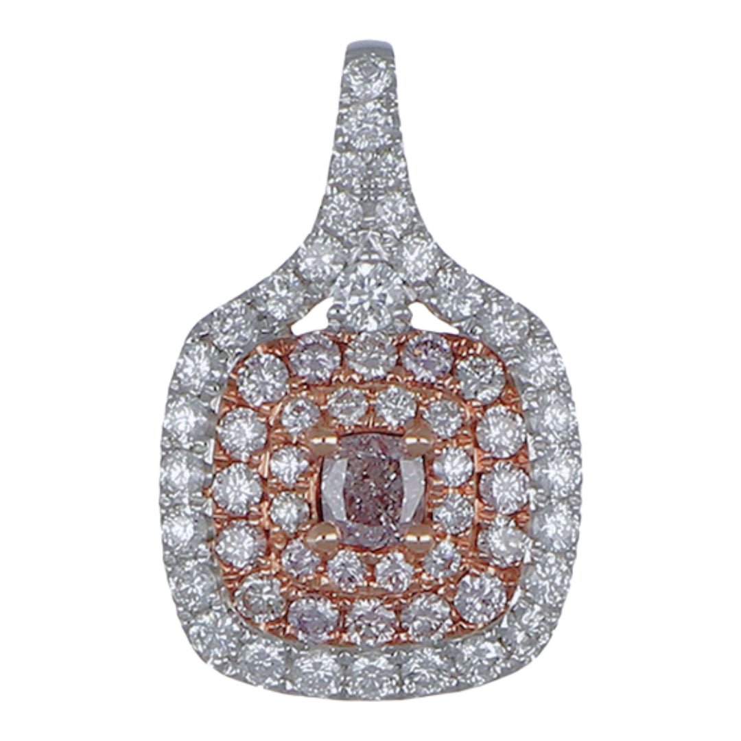 Pink Diamond Pendant (Pink Diamond 0.26 cts. Pink Diamond 0.42 cts. White Diamond 0.49 cts.) Not Net