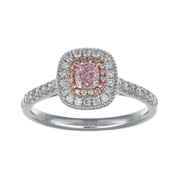 Pink Diamond Ring (Pink Diamond 0.31 cts. FP SI1 White Diamond 0.37 cts.) Not Net
