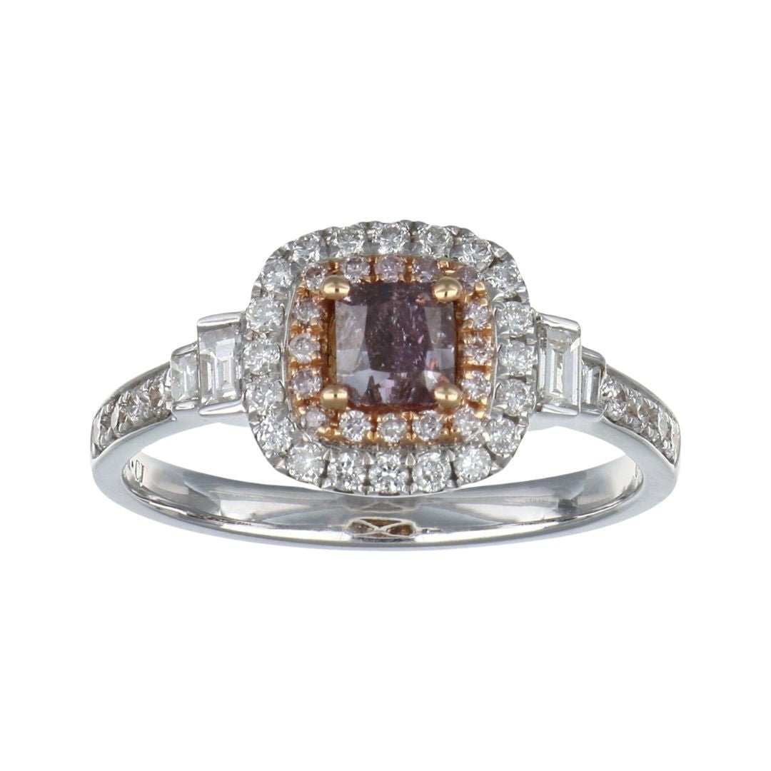 Pink Diamond Ring (Pink Diamond 0.46 cts. Pink Diamond 0.08 cts. White Diamond 0.43 cts.) Not Net