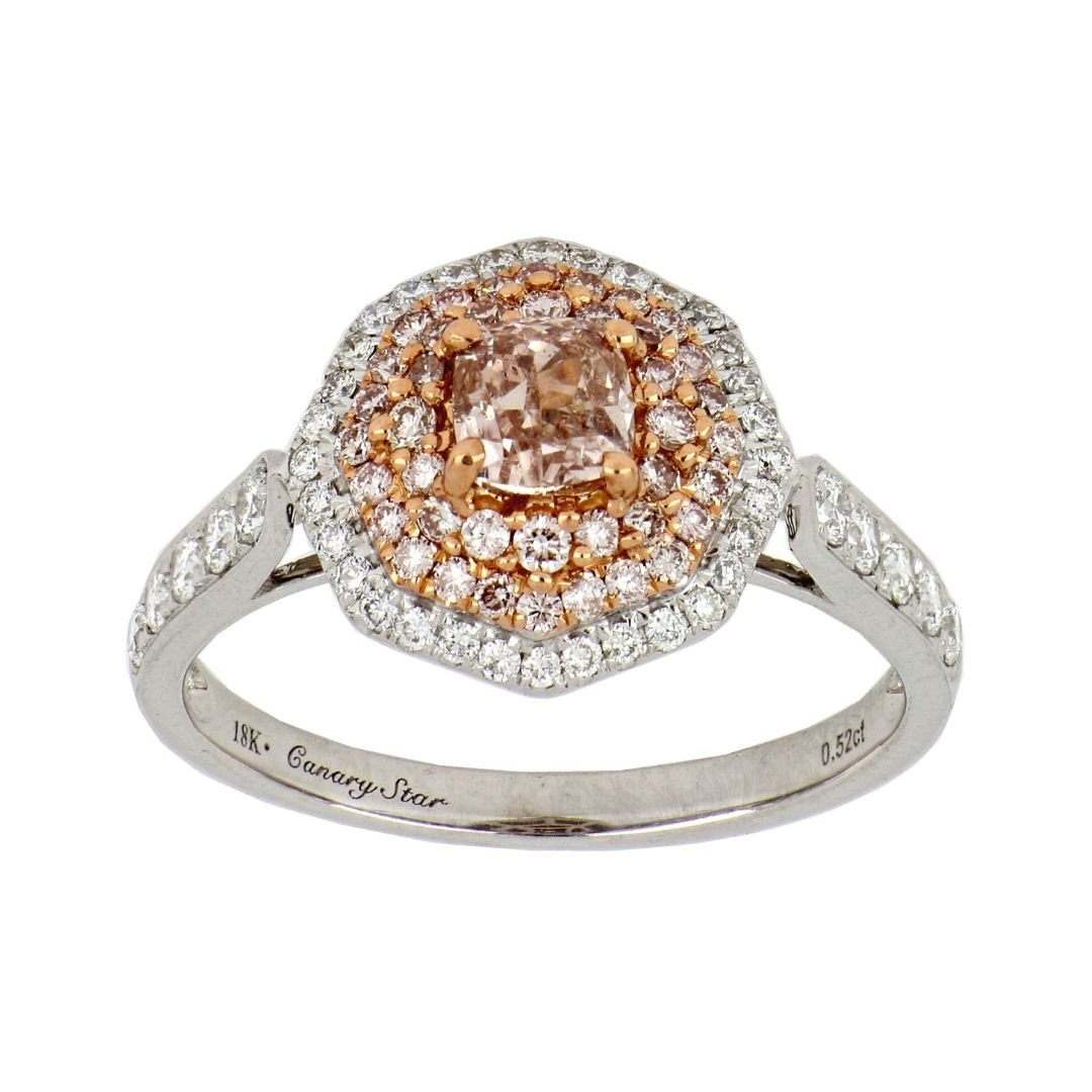 Pink Diamond Ring (Pink Diamond 0.52 cts. White Diamond 0.69 cts.) Not Net