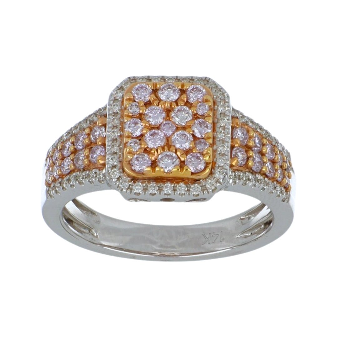 Pink Diamond Ring (Pink Diamond 0.95 cts. White Diamond Included cts.) Not Net