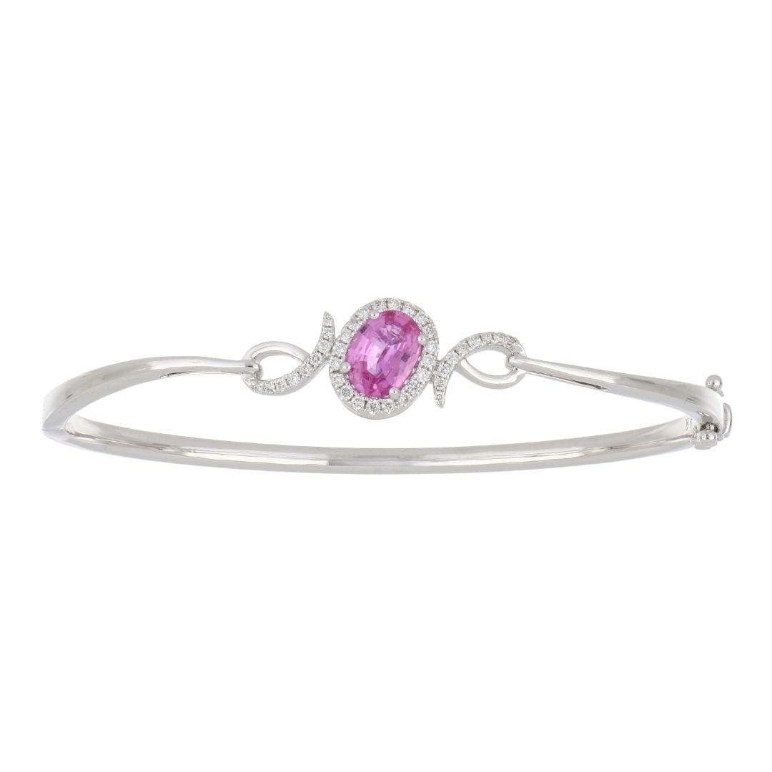Buy Pink Sapphire Bangle (Pink Sapphire 1.17 cts. White Diamond 0.26 cts.) at Kay's Fine Jewelry