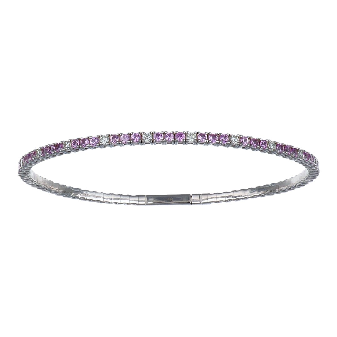 Pink Sapphire Bangle (Pink Sapphire 2.02 cts. White Diamond 0.58 cts.) Not Net