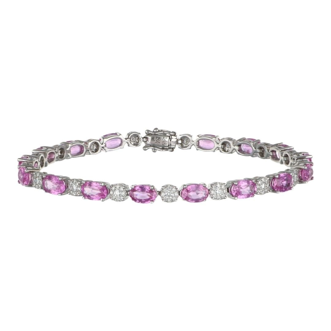 Buy Pink Sapphire Bracelet (Pink Sapphire 10.88 cts. White Diamond 0.91 cts.) at Kay's Fine Jewelry