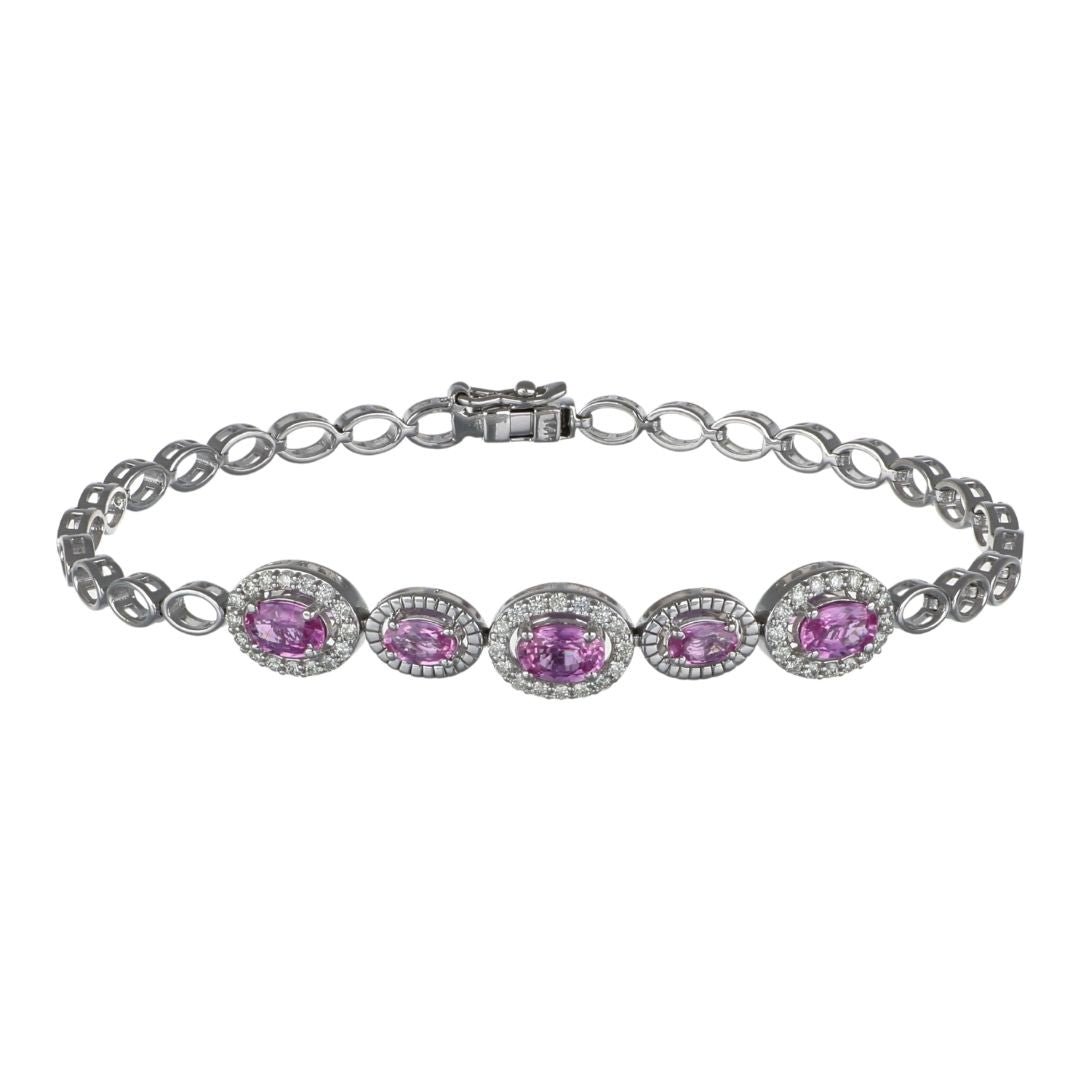 Buy Pink Sapphire Bracelet (Pink Sapphire 2.17 cts. White Diamond 0.46 cts.) at Kay's Fine Jewelry